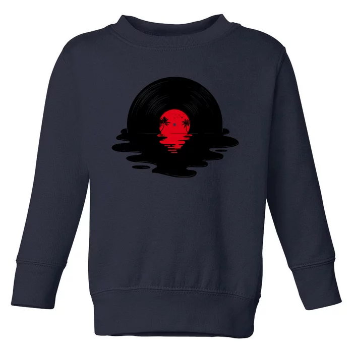 Melting Vinyl Record Sunset Toddler Sweatshirt