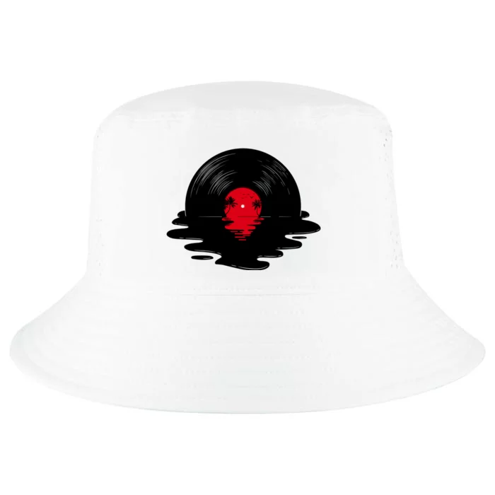 Melting Vinyl Record Sunset Cool Comfort Performance Bucket Hat