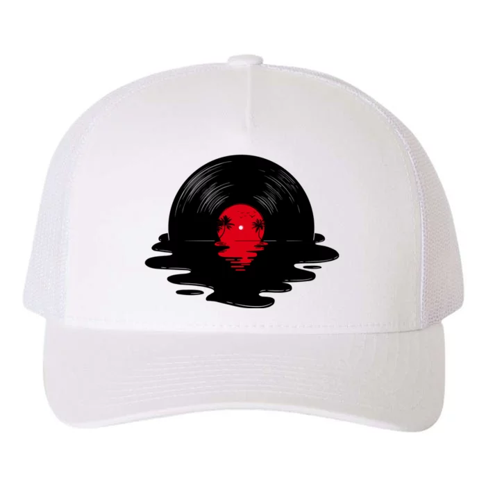 Melting Vinyl Record Sunset Yupoong Adult 5-Panel Trucker Hat