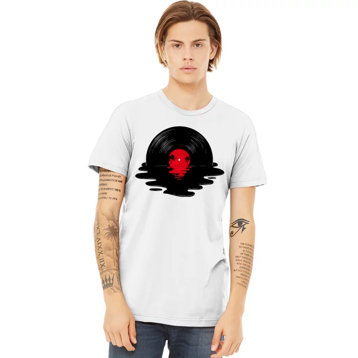 Melting Vinyl Record Sunset Premium T-Shirt