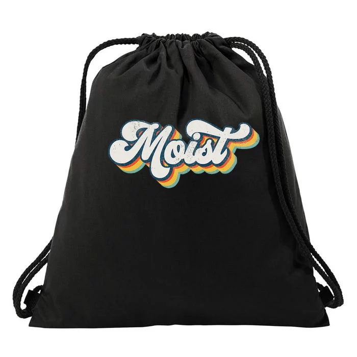 Moist Vintage Retro 80s Funny Sarcastic Moist Drawstring Bag