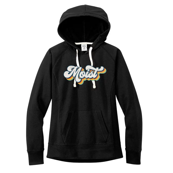 Moist Vintage Retro 80s Funny Sarcastic Moist Women's Fleece Hoodie