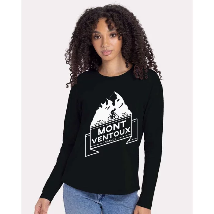 Mont Ventoux Road Cycling Climb Womens Cotton Relaxed Long Sleeve T-Shirt