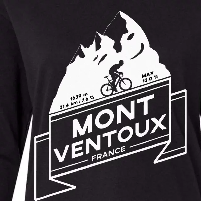 Mont Ventoux Road Cycling Climb Womens Cotton Relaxed Long Sleeve T-Shirt