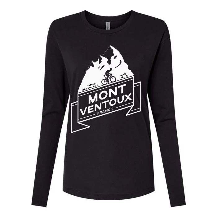 Mont Ventoux Road Cycling Climb Womens Cotton Relaxed Long Sleeve T-Shirt