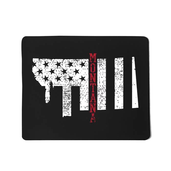 Montana Vintage Retro Usa Flag America Merica 4th Of July Mousepad