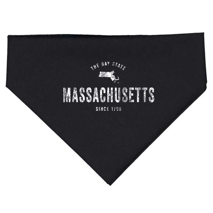 Massachusetts Vintage Sports Design Retro Ma USA-Made Doggie Bandana