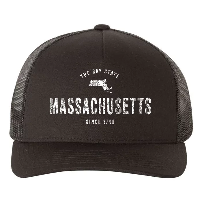 Massachusetts Vintage Sports Design Retro Ma Yupoong Adult 5-Panel Trucker Hat