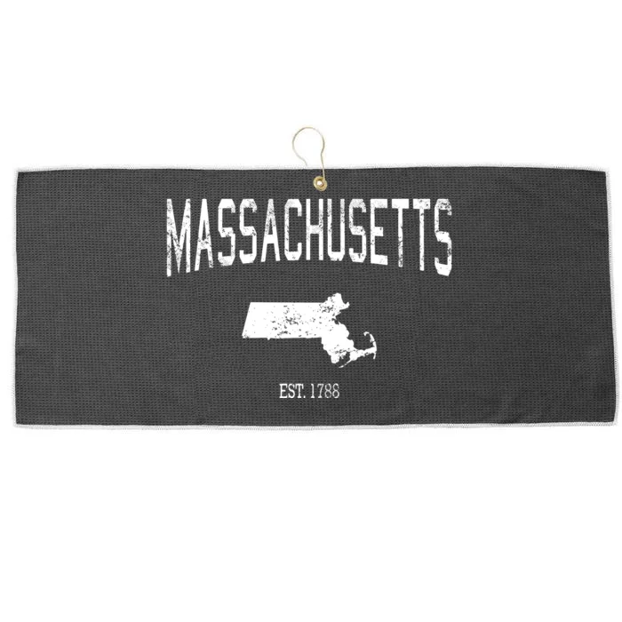 Massachusetts Vintage Sports Design Ma Large Microfiber Waffle Golf Towel