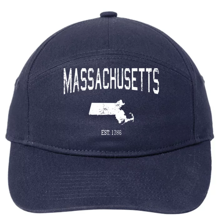 Massachusetts Vintage Sports 7-Panel Snapback Hat