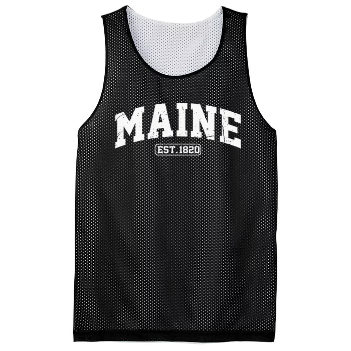 Maine Vintage State Athletic Style Swea Mesh Reversible Basketball Jersey Tank