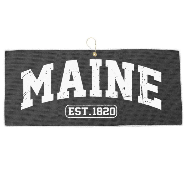 Maine Vintage State Athletic Style Swea Large Microfiber Waffle Golf Towel