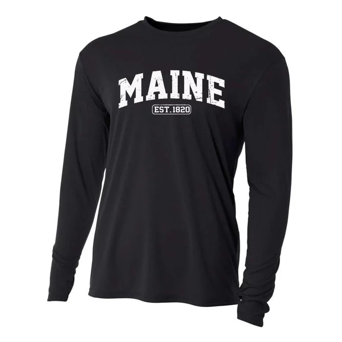 Maine Vintage State Athletic Style Swea Cooling Performance Long Sleeve Crew