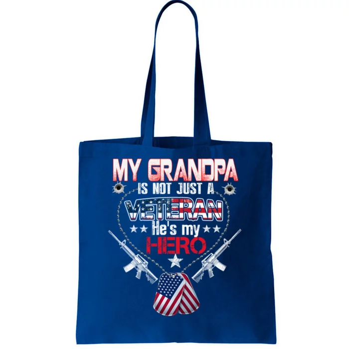 Military Veteran Support My Grandpa Us Veteran My Hero Gift Tote Bag