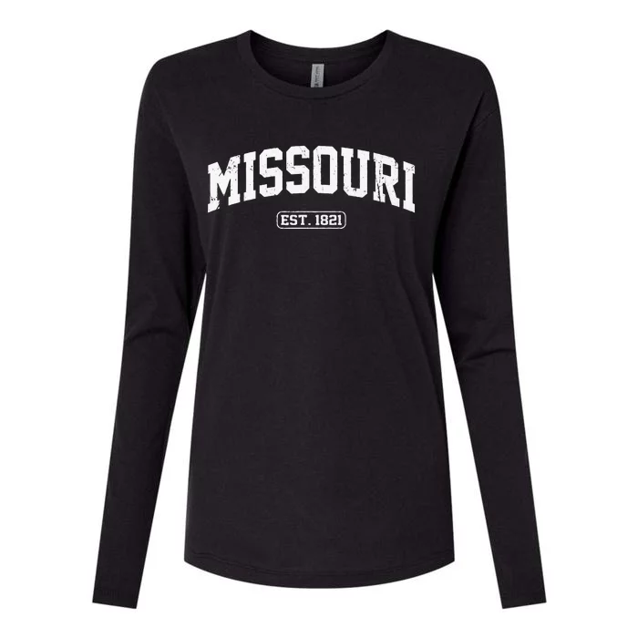 Missouri Vintage State Athletic Style Womens Cotton Relaxed Long Sleeve T-Shirt