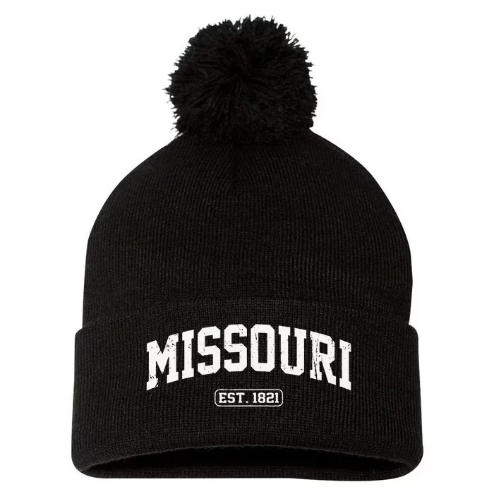 Missouri Vintage State Athletic Style Pom Pom 12in Knit Beanie