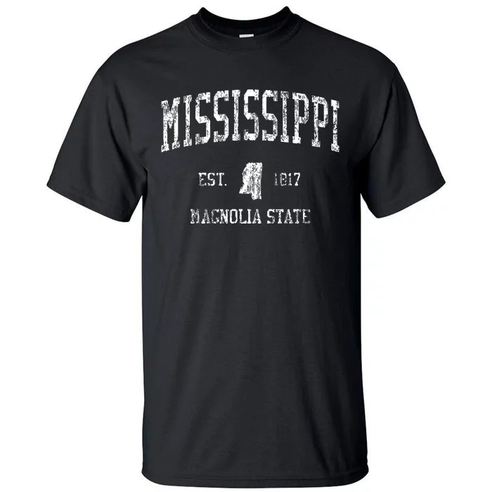 Mississippi Vintage Sports Design Ms Tall T-Shirt