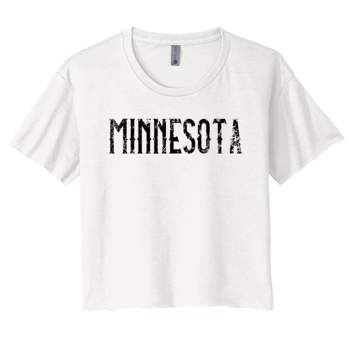 Minnesota Vintage Script MN Women's Crop Top Tee