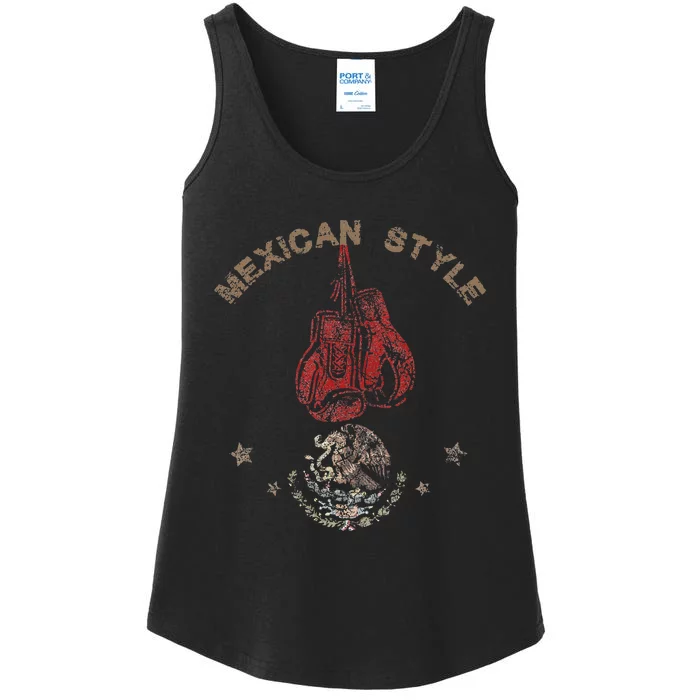 Mexican Vintage Style Boxing Great Boxer Ladies Essential Tank