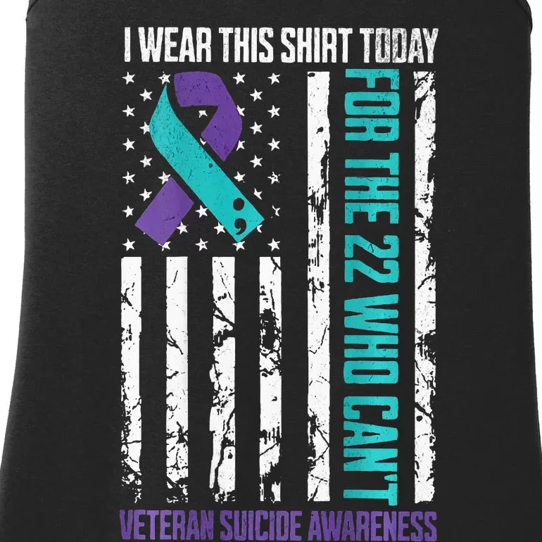 Military Veteran Suicide Awareness Crisis Number Ladies Essential Tank