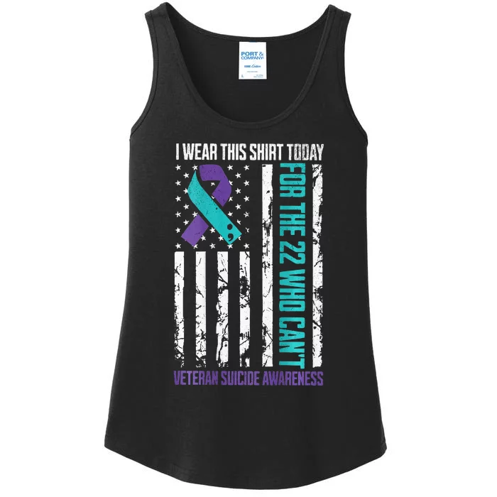 Military Veteran Suicide Awareness Crisis Number Ladies Essential Tank