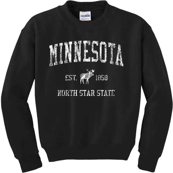 Minnesota Vintage Sports Mn Moose Kids Sweatshirt