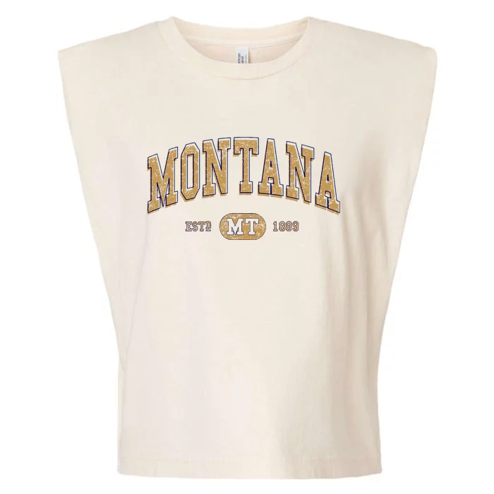 Montana Varsity Style Graphic Garment-Dyed Women's Muscle Tee