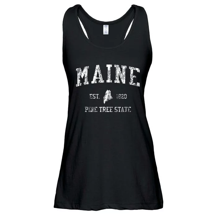 Maine Vintage Sports Design Mainer Downeaster Me Ladies Essential Flowy Tank