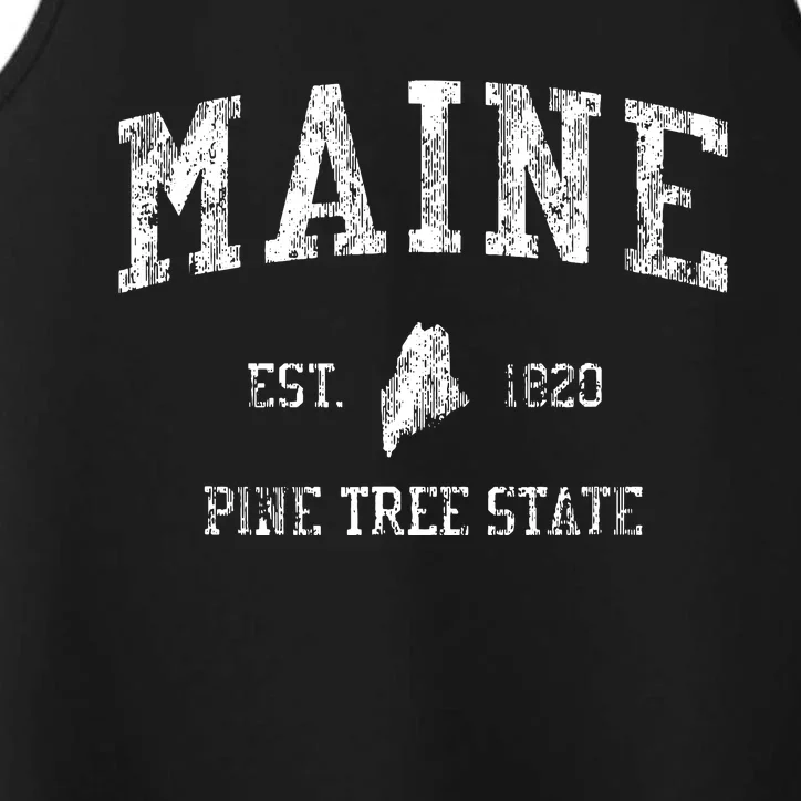 Maine Vintage Sports Design Mainer Downeaster Me Performance Tank