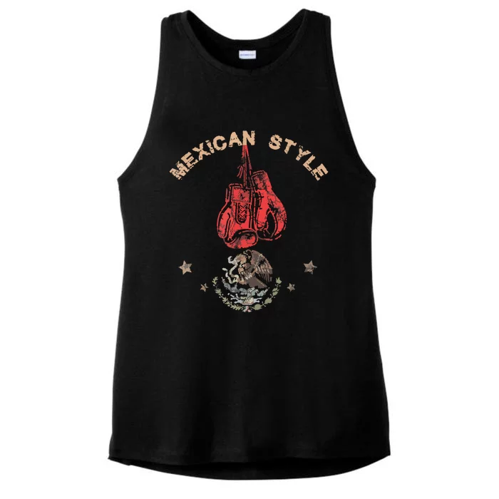 Mexican Vintage Style Boxing Great Boxer Ladies Tri-Blend Wicking Tank