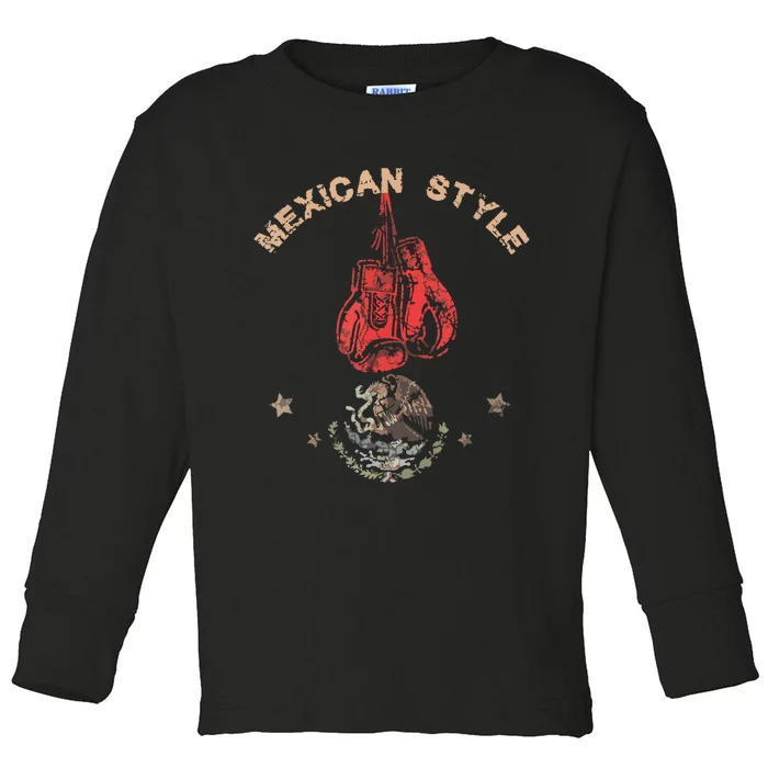 Mexican Vintage Style Boxing Great Boxer Toddler Long Sleeve Shirt