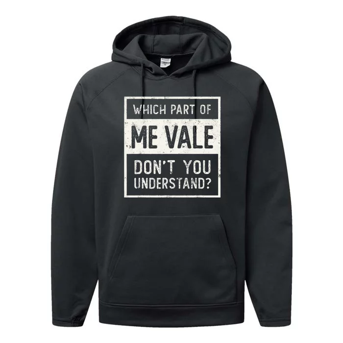 ME VALE Spanish Mexico No Me Importa Espanol Spanish Performance Fleece Hoodie