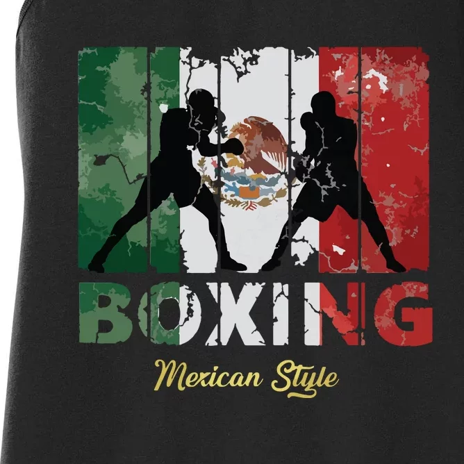 Mexican Vintage Style Boxing Great Boxing Women's Racerback Tank