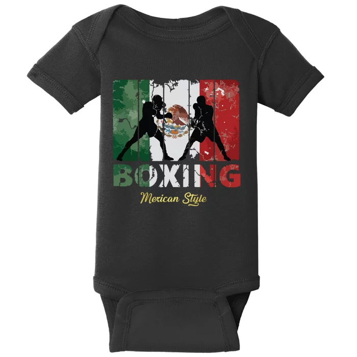 Mexican Vintage Style Boxing Great Boxing Baby Bodysuit