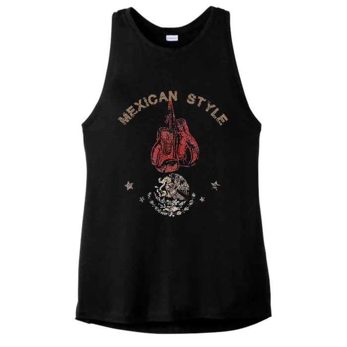 Mexican Vintage Style Boxing Great Boxer Ladies Tri-Blend Wicking Tank