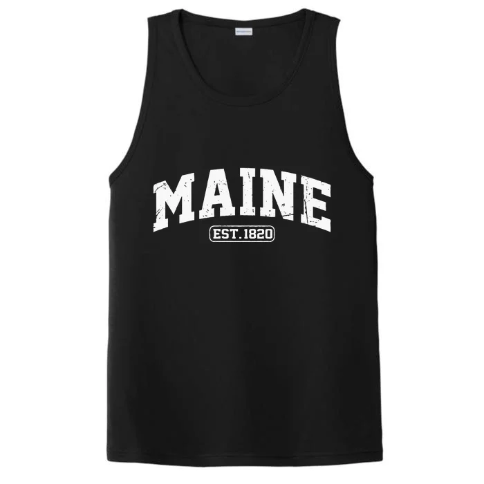 Maine Vintage State Athletic Style Swea Performance Tank