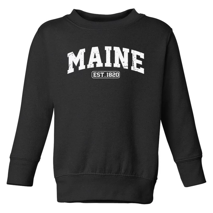 Maine Vintage State Athletic Style Swea Toddler Sweatshirt