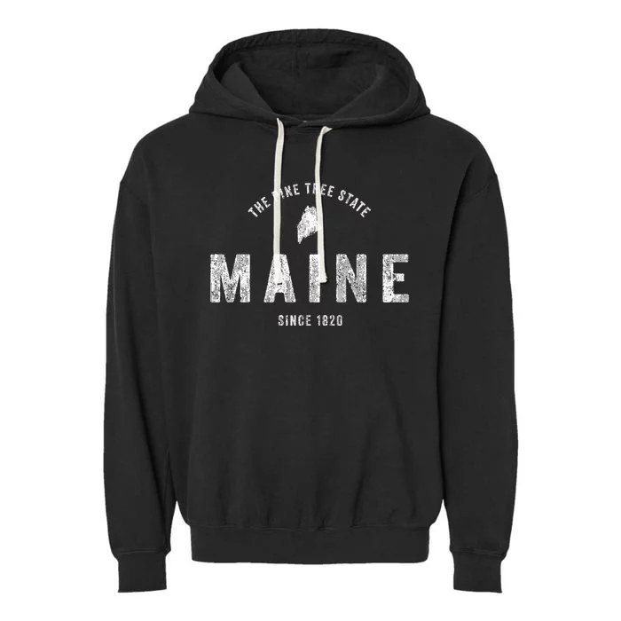 Maine Vintage Sports Design Retro Garment-Dyed Fleece Hoodie