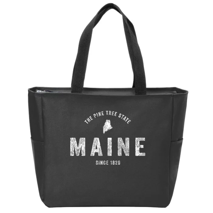 Maine Vintage Sports Design Retro Zip Tote Bag