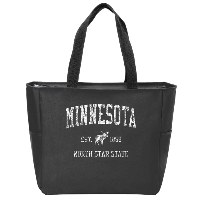 Minnesota Vintage Sports Mn Moose Design Zip Tote Bag