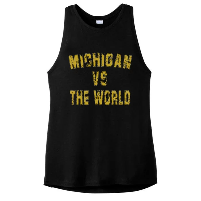 Michigan VS The World  Michigan VS Everyone Ladies Tri-Blend Wicking Tank