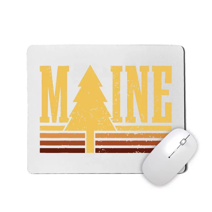 Maine Vintage Tree State Pride Camping Hiking Maine Mousepad