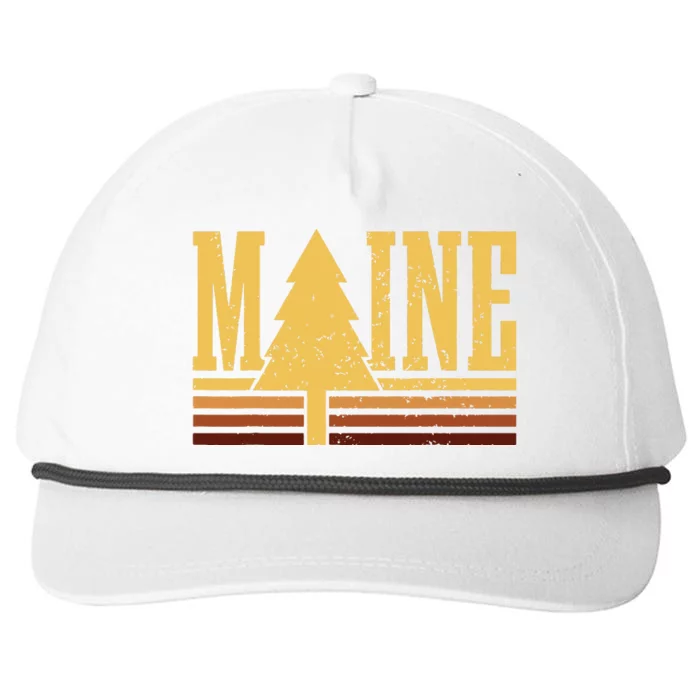 Maine Vintage Tree State Pride Camping Hiking Maine Snapback Five-Panel Rope Hat