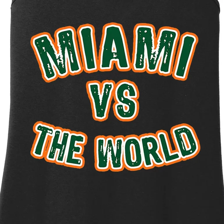 Miami Vs The World In Green White & Orange Ladies Essential Tank