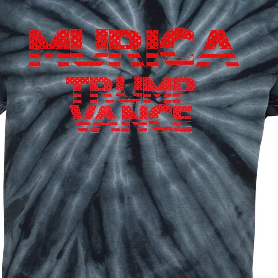 Murica Vote Trump Vance 2024 Kids Tie-Dye T-Shirt