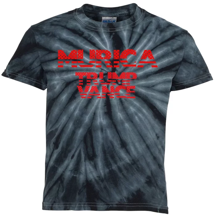 Murica Vote Trump Vance 2024 Kids Tie-Dye T-Shirt