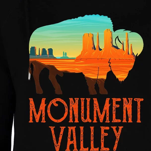 Monument Valley Utah Buffalo Monument Valley Womens Funnel Neck Pullover Hood