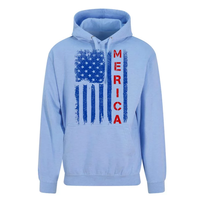 Merica Vintage USA Flag Stars And Stripes Funny 4th Of July Unisex Surf Hoodie