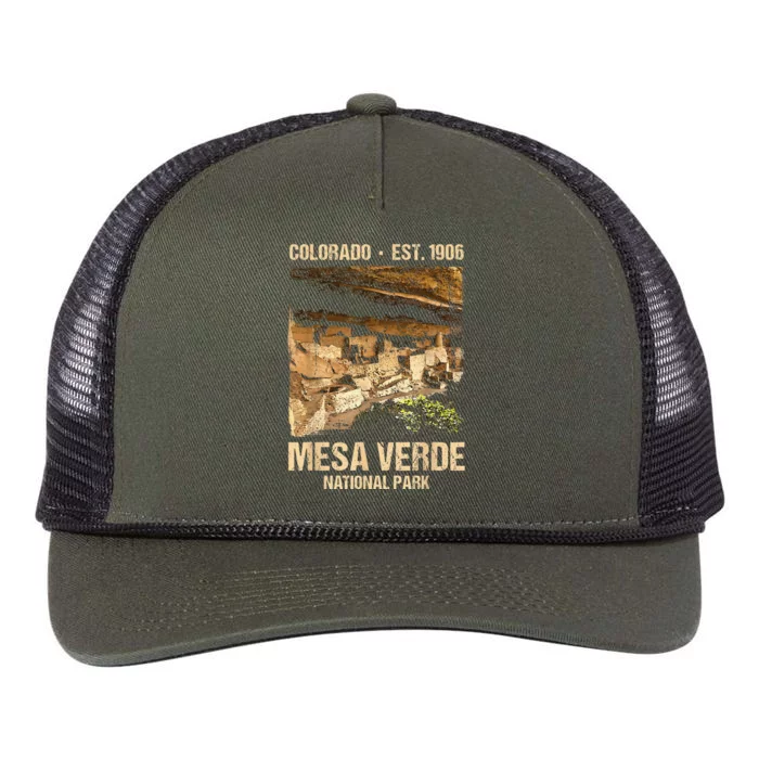 Mesa Verde Us National Park Colorado Retro Rope Trucker Hat Cap