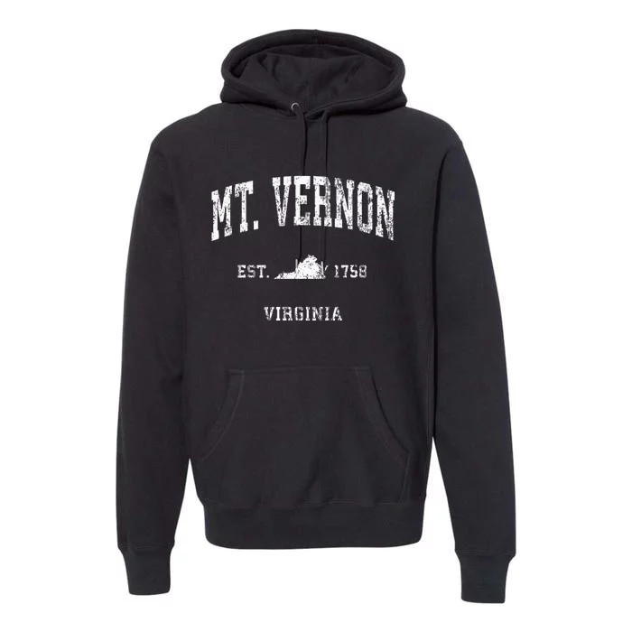 Mt. Vernon Virginia VA Vintage Athletic Sports Design Premium Hoodie